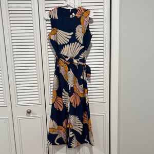 Navy Floral Sleeveless Jumpsuit